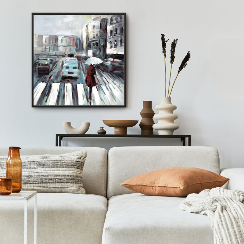 Abstract Pedestrian Crossing - Framed Canvas for Home Decor