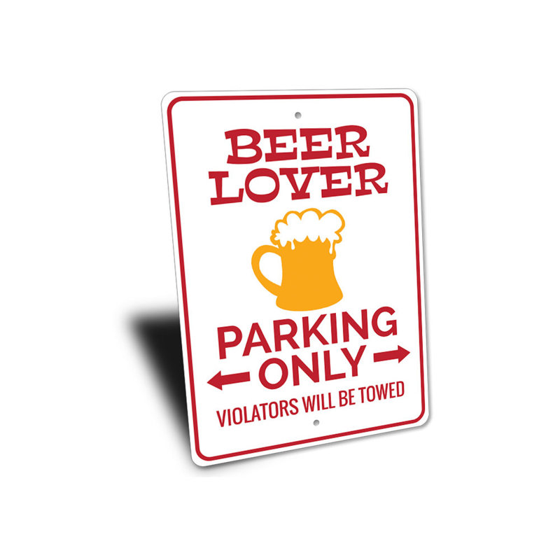Enseigne de bière en aluminium, H 14 po x l 10 po x P 0,04 po