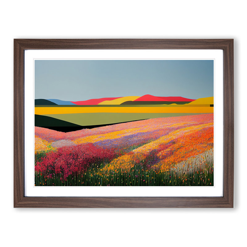 Ultimate Spring Meadow Landscape - Framed Print, 34cm H x 46cm W x 2cm D, Walnut Framed