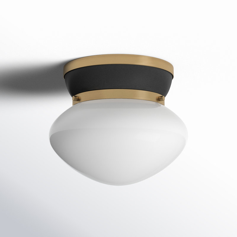 Misty Glass Flush Mount, Black