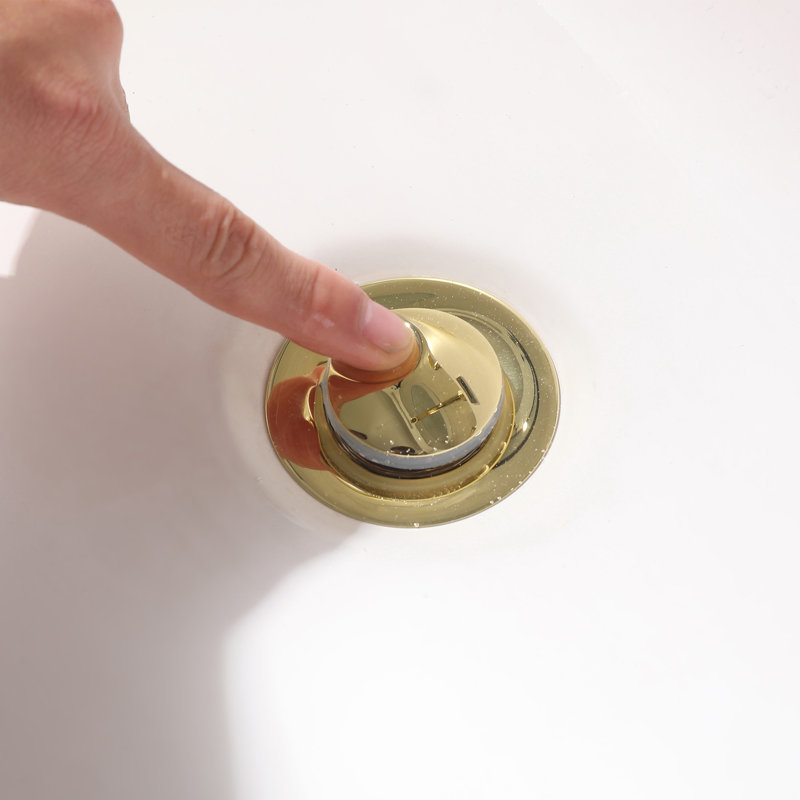 Robinet de lavabo de salle de bain surdimensionné à 3 trous et 2 poignées avec bonde escamotable en laiton, Or brossé
