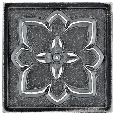 Crown 4'' x 4'' Hand Painted Resin Decorative Accent Tile