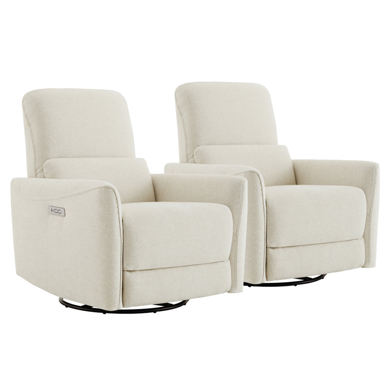 Fauteuil inclinable électrique pivotant rembourré Cadavid, Lin lin