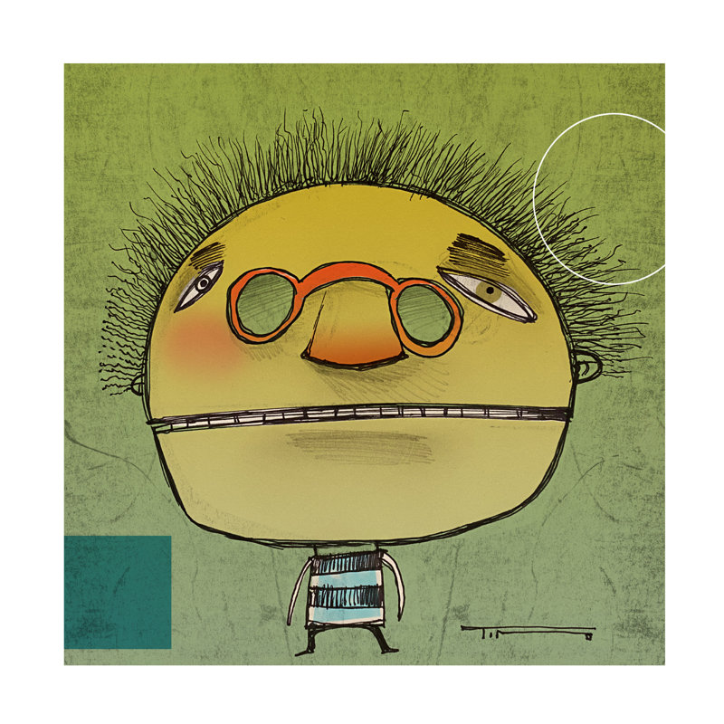 «Tim Nyberg Glasses Guy», art sur toile, H 35 po x l 35 po