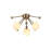 3 Lights Metal Body Semi Flush Mount With Glass Cap