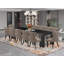13-piece Modern Dining Room Table Set a Kitchen Table and 12 coffee Linen Fabric Dining Chair, Wire Brushed Black-1849863128-1862995454-1849863129