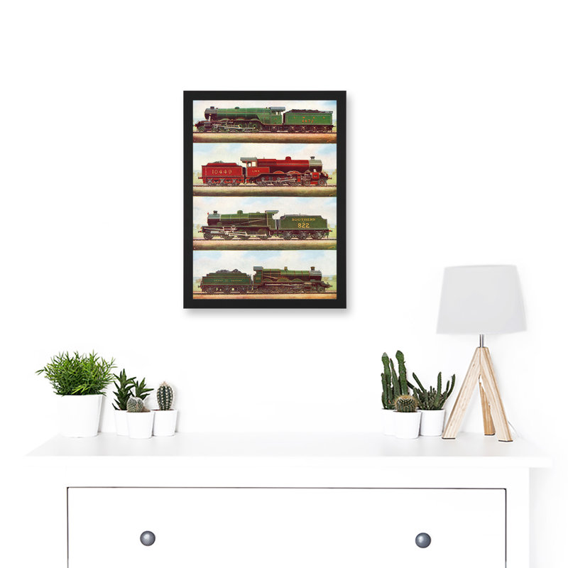 Train Steam Engine Railway Locomotive - Single Picture Frame Painting