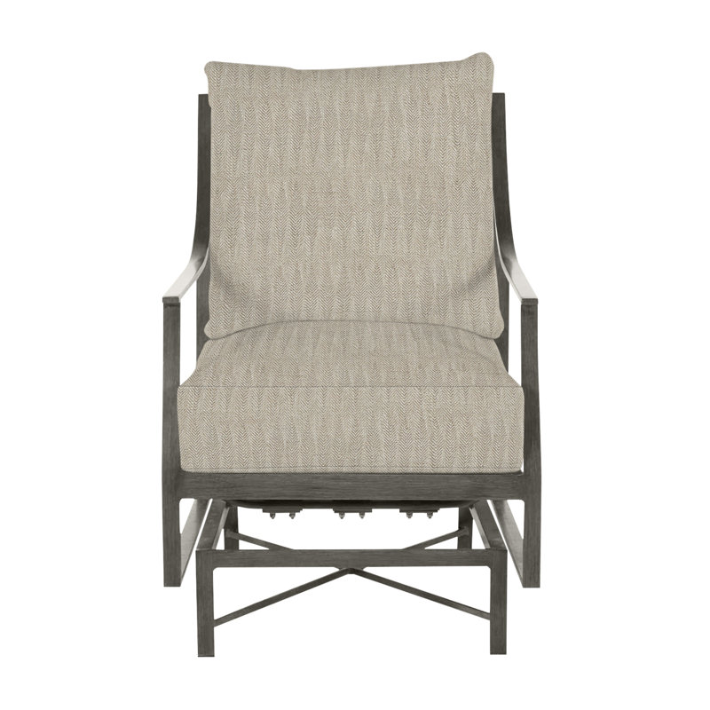 Méridienne d'extérieur en aluminium forgé Monaco, Sans bourrure + bourre standard, Gris ardoise, Chevron sable