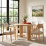 Ensemble de table de salle à manger en bois massif 5 pièces avec chaises rembourrées Eichorn