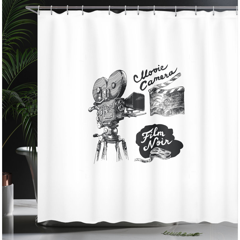 Ensemble de rideau de douche et crochets de cinéma, H 70 po x l 69 po