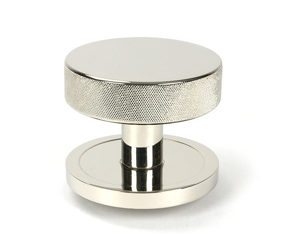 Satin Brass Brompton Centre Door Knob (Plain), Polished Nickel