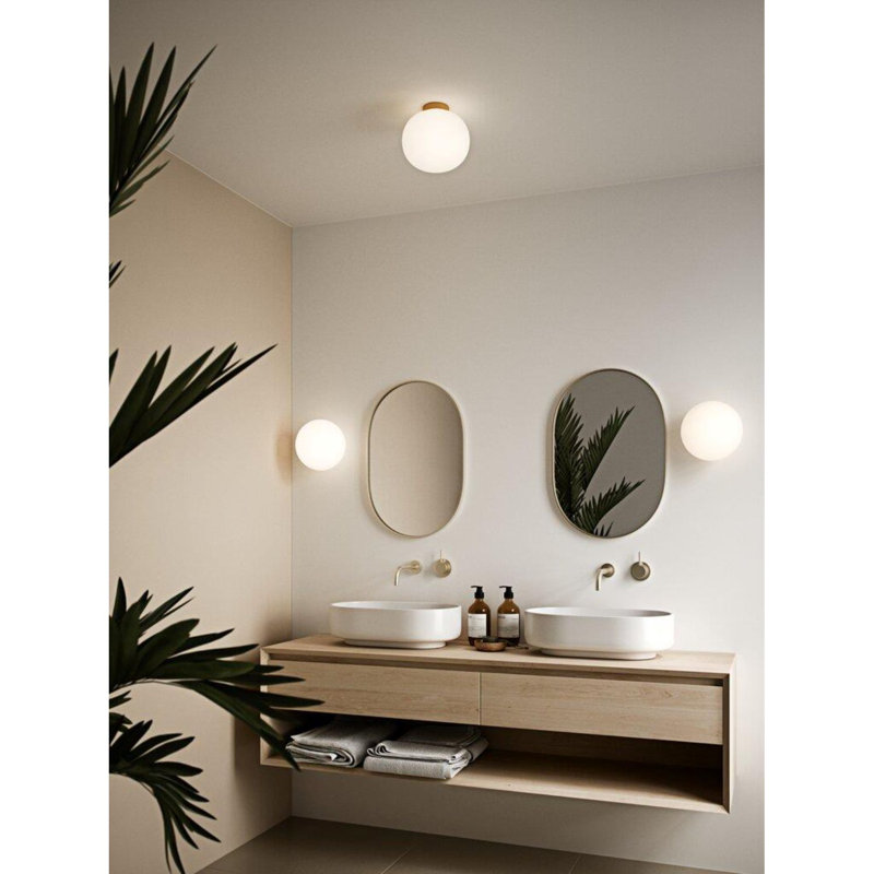 Alton Semi Flush Mount, Opal, White