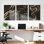 Abstrait motif tourbillonnant sur toile tendue, ensemble de 3 reproductions de peintures à l'huile pour salon