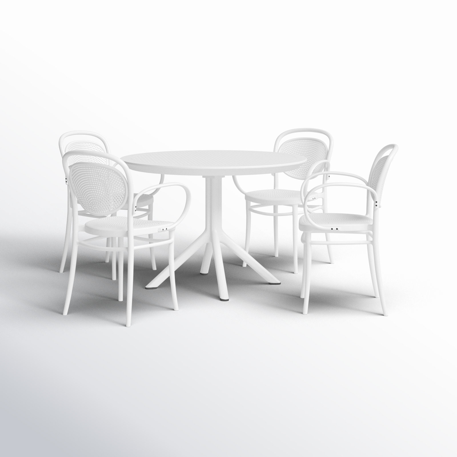 Farrah 41" Patio Dining Set, White