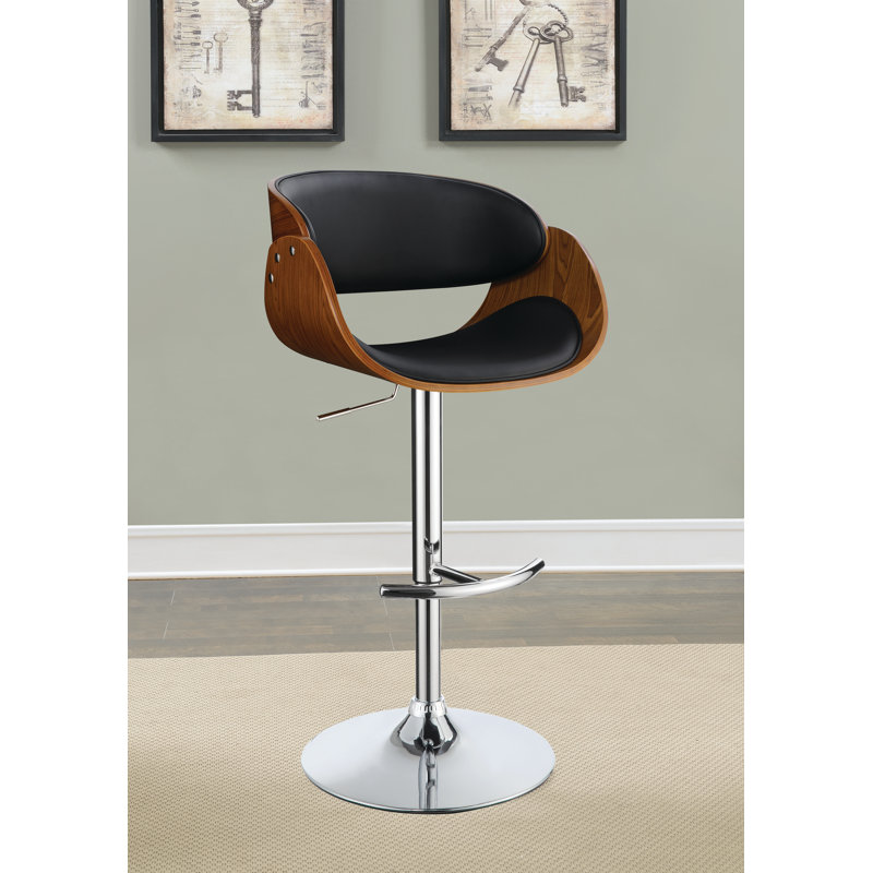 Watlington Swivel Upholstered Adjustable Height Counter Stool, Black