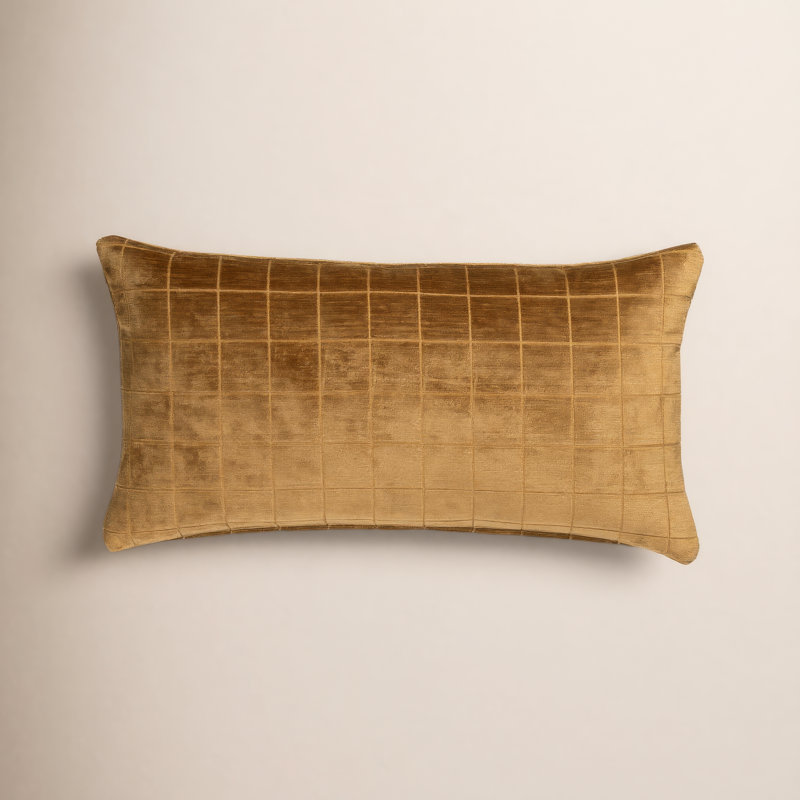 Coussin Otterville, Polyester, H 12 po x l 21 po, Géométrique or