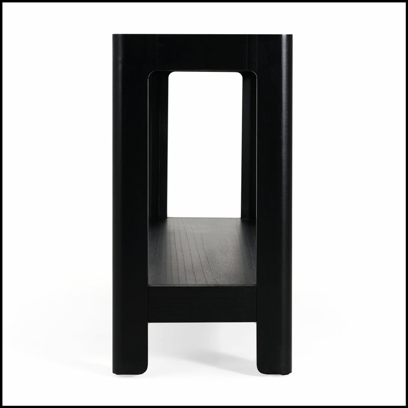 Console de style campagne moderne Mirod, design minimaliste élégant avec placage en bois de qualité supérieure et coins arrondis pour une décoration polyvalente