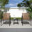Modern Outdoor Chat Set: 2 PE Rattan Chairs + Black Steel & Tempered Glass Side Table – Durable & Stylish