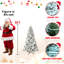Arbre de Noël floqué pré-éclairé avec lumières blanches chaudes, pointes en PVC, fil mémoire dépliable automatiquement, support facile à assembler et support en métal stable - décor des Fêtes enneigé-1220448020