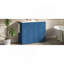 Meuble-lavabo bleu marine 48 po avec lavabo en céramique - 6 tiroirs (3 de chaque côté), tiroir central rabattable, portes doubles à fermeture en douceur, porte-serviettes latéral réversible, poignées argentées, panneau de fibres à densité moyenne