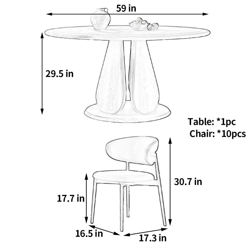 High sense design dining table and chair