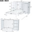 Lit simple en blanc avec tablettes et garde-robe - option de conception stable et fonctionnelle compacte