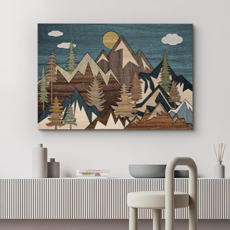 Reproduction sur toile de l'Ouest Western Wood, Toile tendue, H 16 po x l 24 po x P 1,5 po