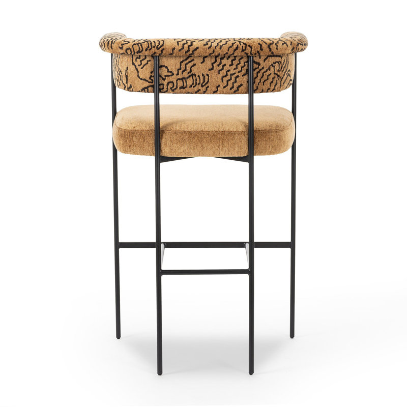 Grayson Stool, Bar Stool (30.5" Seat Height), Dharma Ochre Viscose (Rayon) Blend