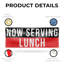 Bannière «Now Serving» 24 po x 72 po