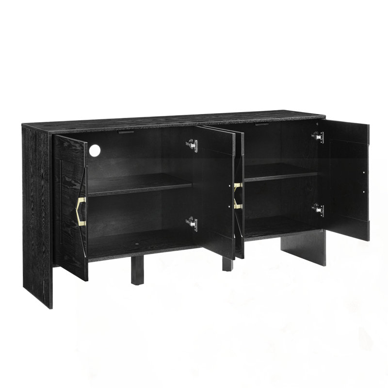 Modern Sideboard Buffet Cabinet with Storage, Black
