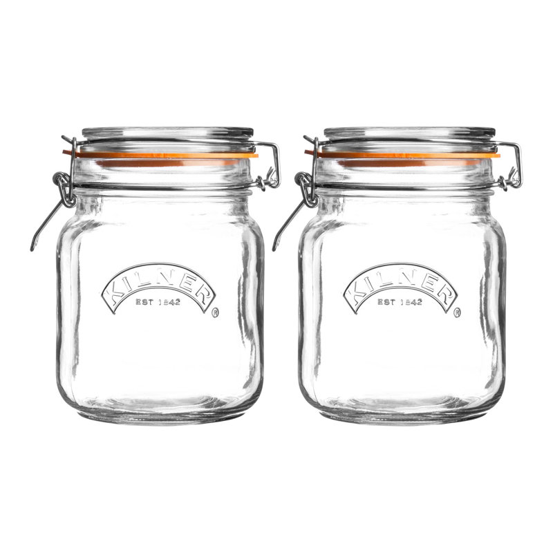 Kilner clip top square jar, 1L, 6