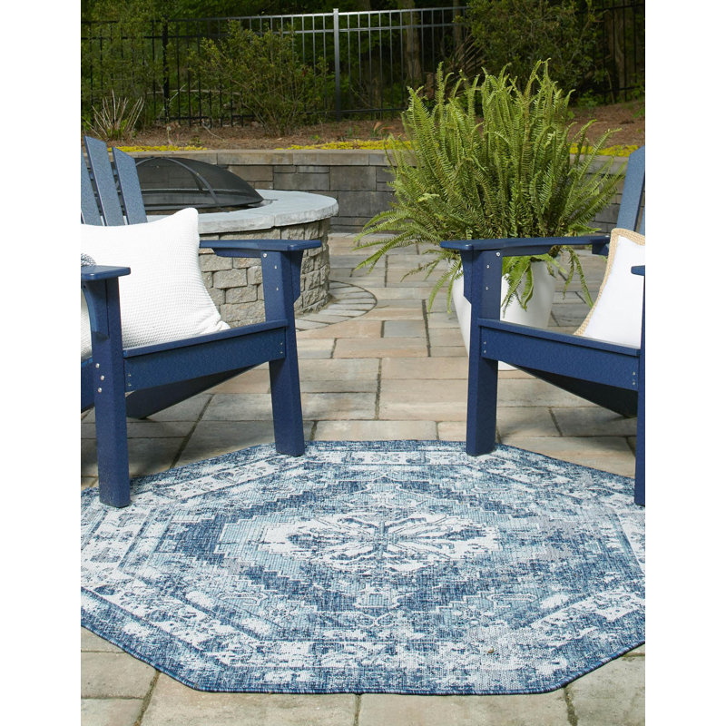 Susan Oriental Indoor / Outdoor Rug, Octagon 5'3" x 5'3"