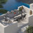 Outdoor Aluminum Dining Set For 4-8 With Extendable Table-1417912338