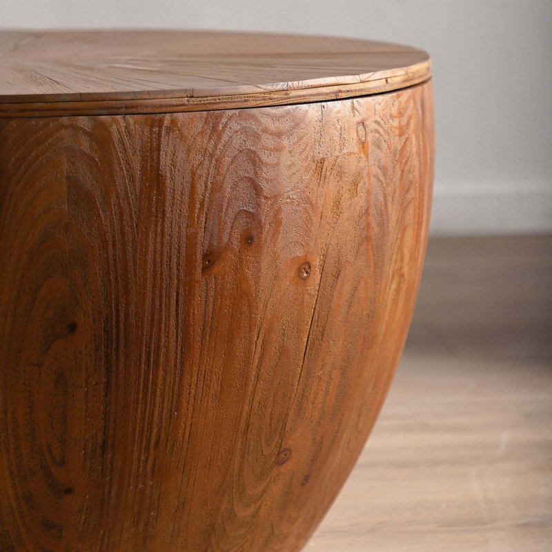 Table basse en forme de seau de style rétro avec fonction de rangement
