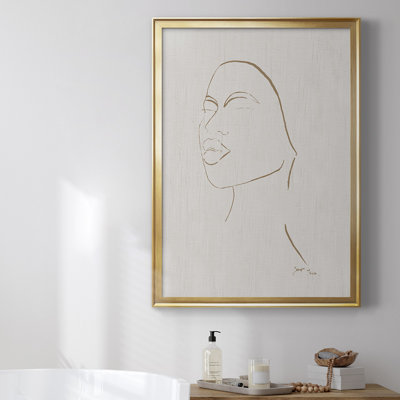 Portrait Sketch II - Single Picture Frame Drawing Print on Canvas