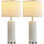 Ensemble de 2 lampes de table 28 po en céramique avec commande tactile à 3 réglages d'intensité, deux ports de charge USB et ampoules à DEL écoénergétiques pour la chambre à coucher, le salon ou le bureau