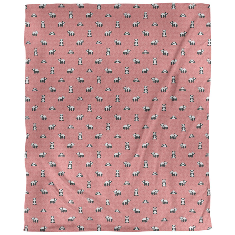Tissu panda, Coton peigné pima, L 54 po x l 36 po, Rouge