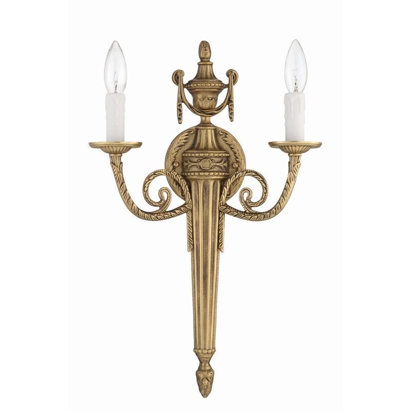 Neena 2 - Light Candle Wall Light, Olde Brass
