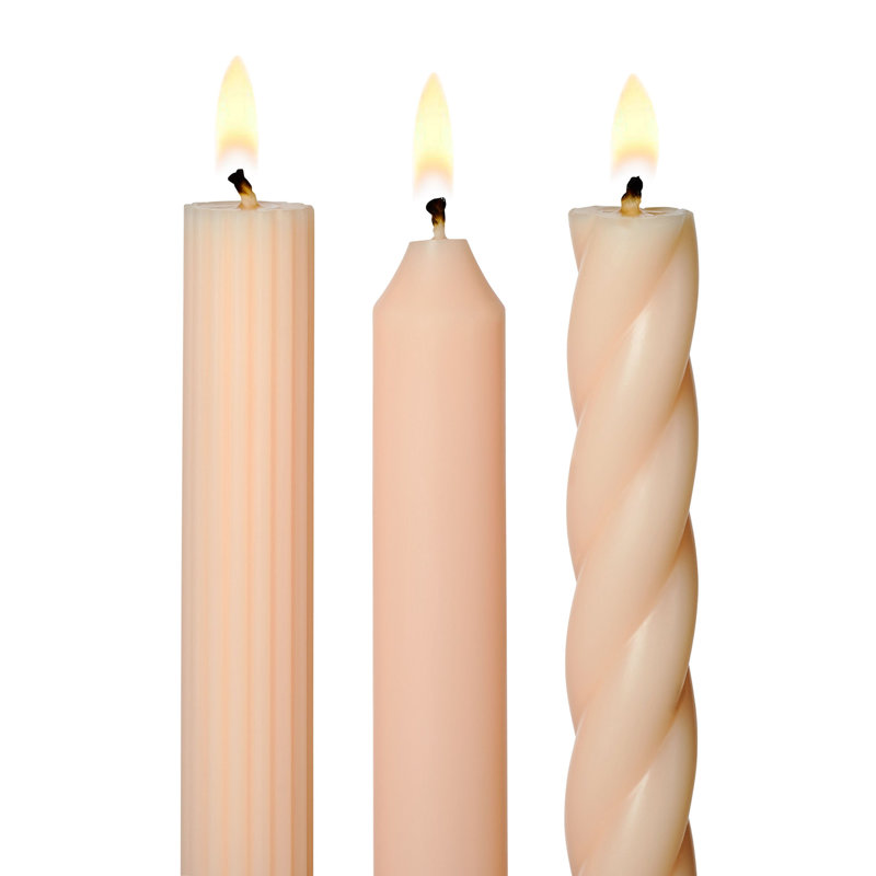 Beautifully Done Unfragranced Assorted Tapers 3 Pack, Coconut Milk Mango
