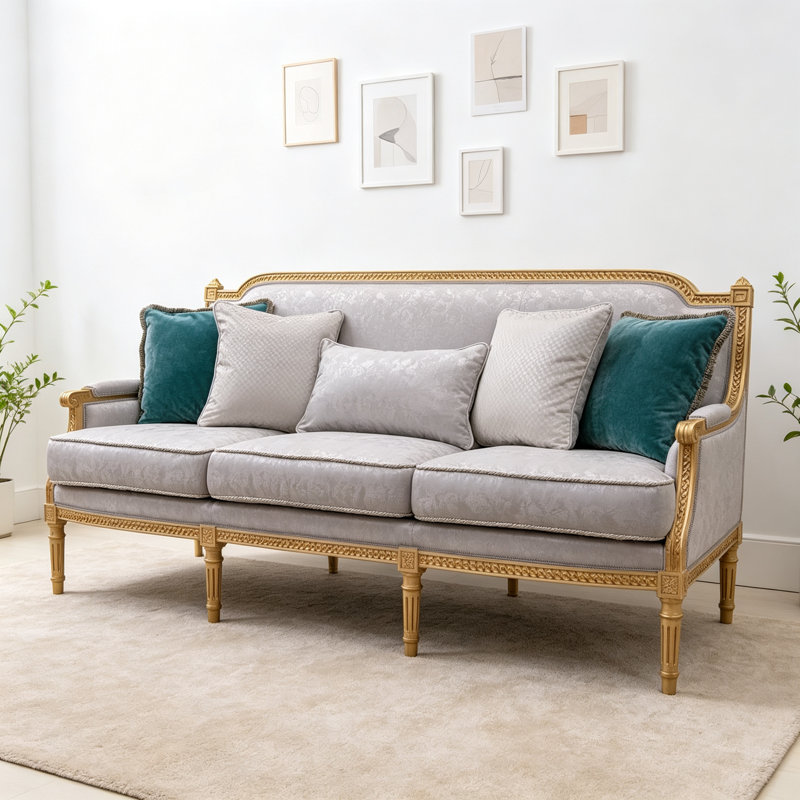 Canapé luxueux gris clair French Light