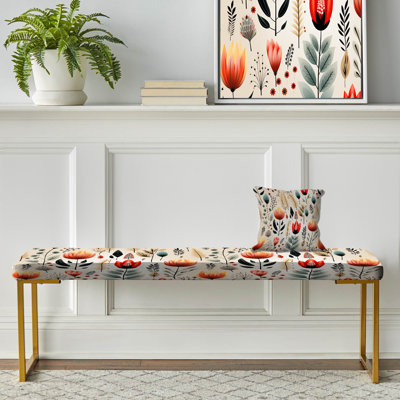 Banc rembourré or