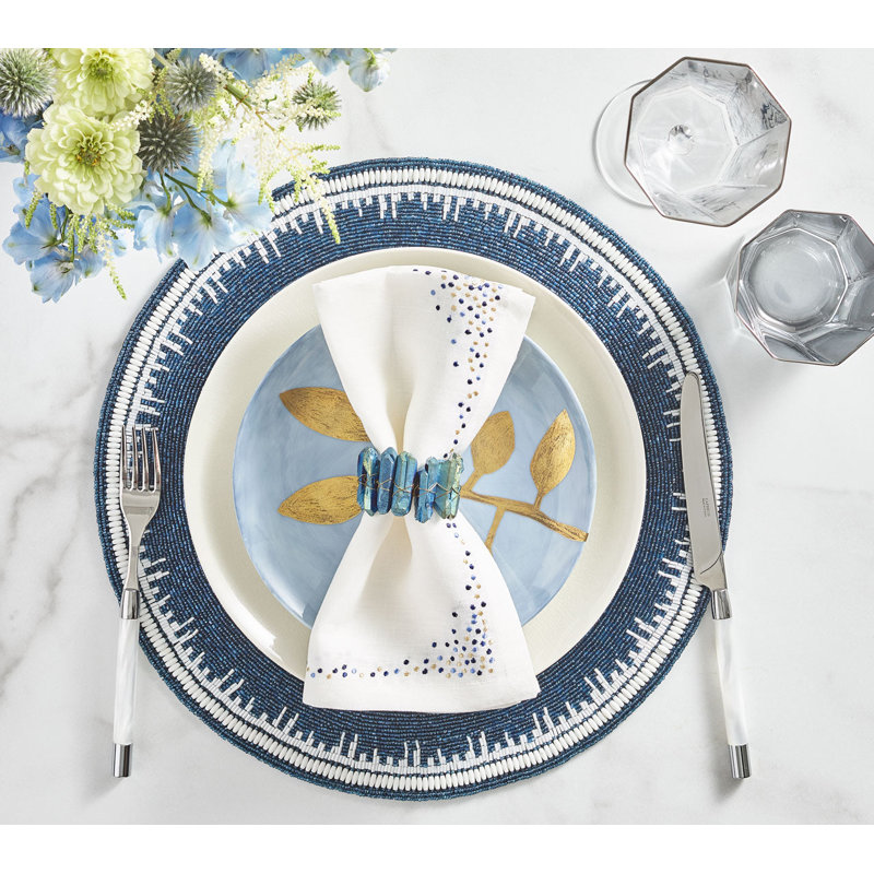 Enamor Placemat, Navy/White