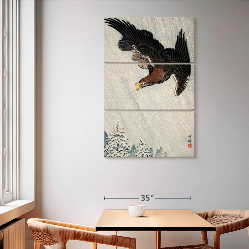 Brampt Eagle Flying In Snow, 65" H x 42" W