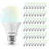 Luxrite A19 LED Light Bulb CRI90, 5CCT Selectable 2700K-5000K, Dimmable, Standard LED Light Bulbs, E26 Title CA20, ETL Listed 48 Pack