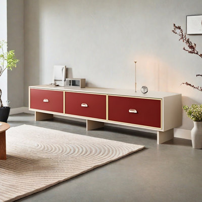 Meuble télé en bois de style rétro minimaliste