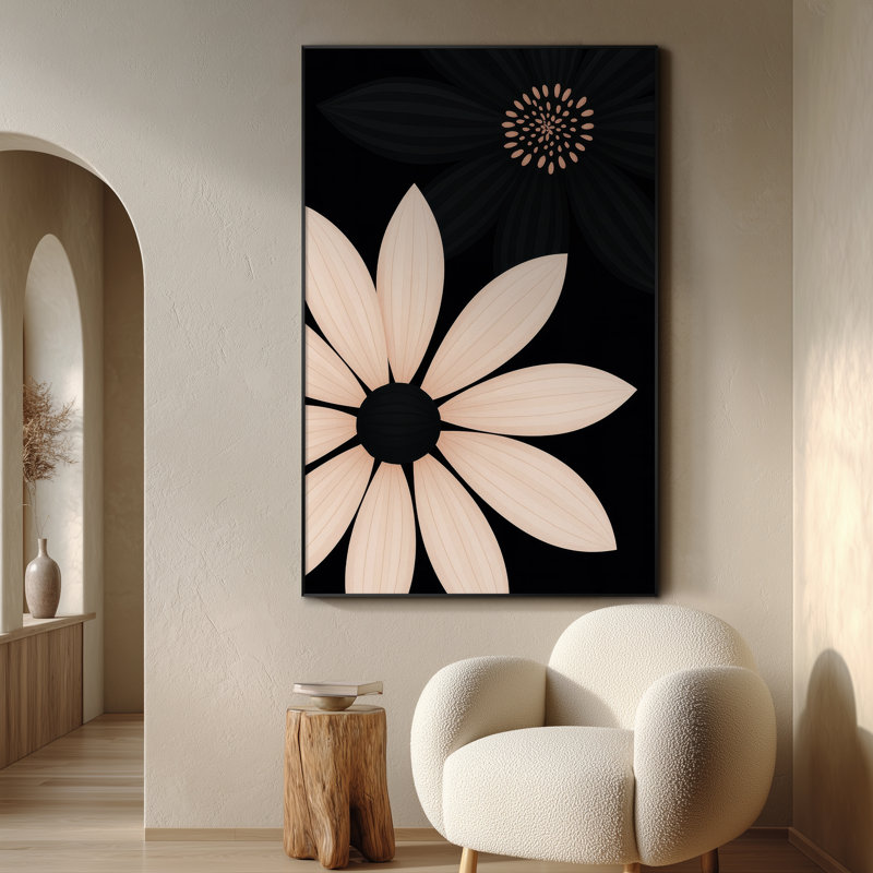 Très grandes fleurs, reproduction d'art mural botanique pour le salon ou la chambre à coucher, assemblage requis (assemblage requis)