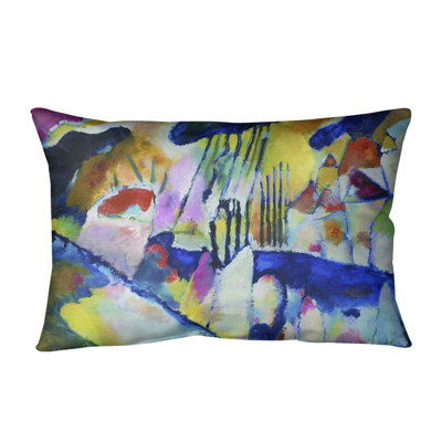 Oreiller avec coussin lombaire avec pluie paysage