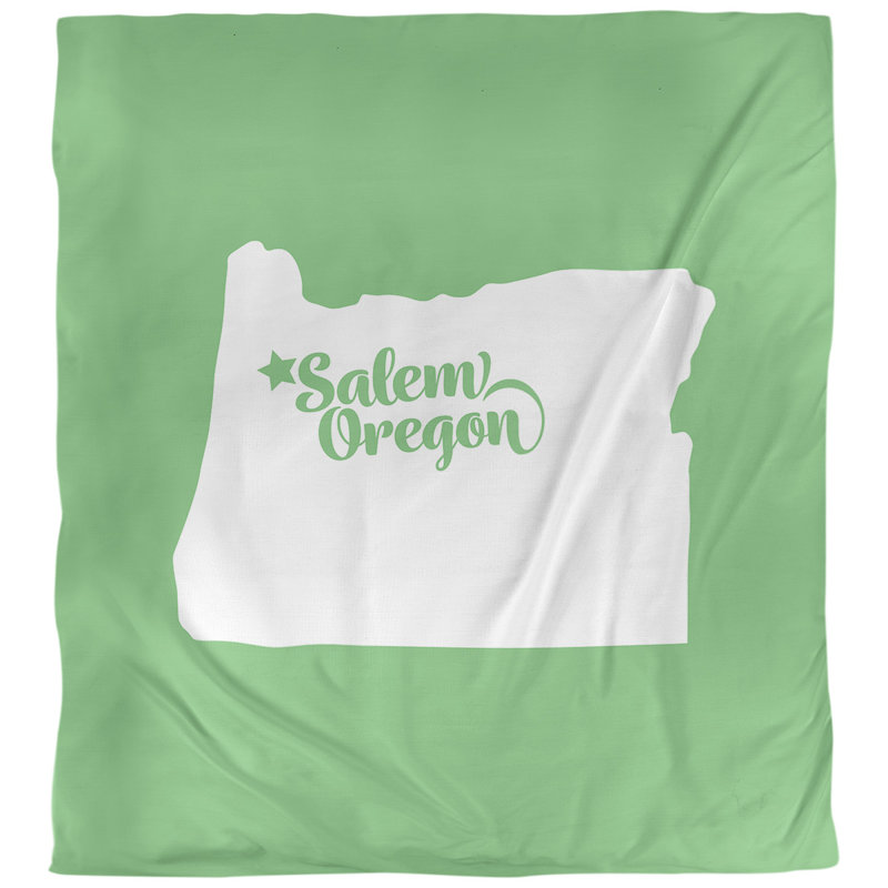Housse de couette simple oregon salem, Vert, Polyester brossé