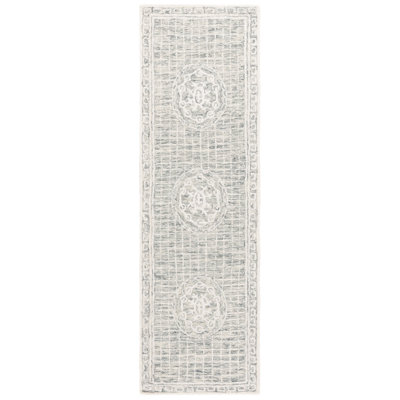 Fernet Ebony Hand Tufted Wool & Cotton Damask Rug