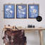  «Varied Cerulean Botanicals», ensemble de 3 toiles flottantes encadrées par Petal Prints Design-229176672-229176679